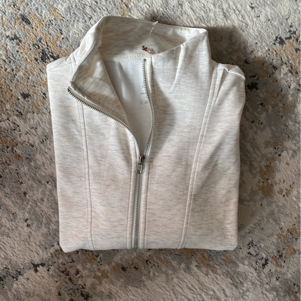 Cream Zip-Up Hoodie